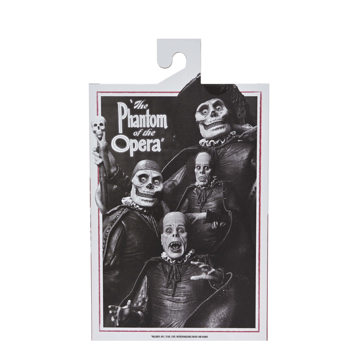 Phantom of the Opera Ultimate Masque of the Red Death Black & White 7-Inch Action Figure — Back View Featuring Interchangeable Heads and Accessories Display