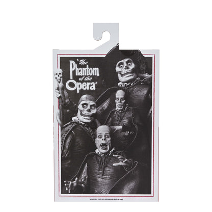 Phantom of the Opera Ultimate Masque of the Red Death Black & White 7-Inch Action Figure — Back View Featuring Interchangeable Heads and Accessories Display