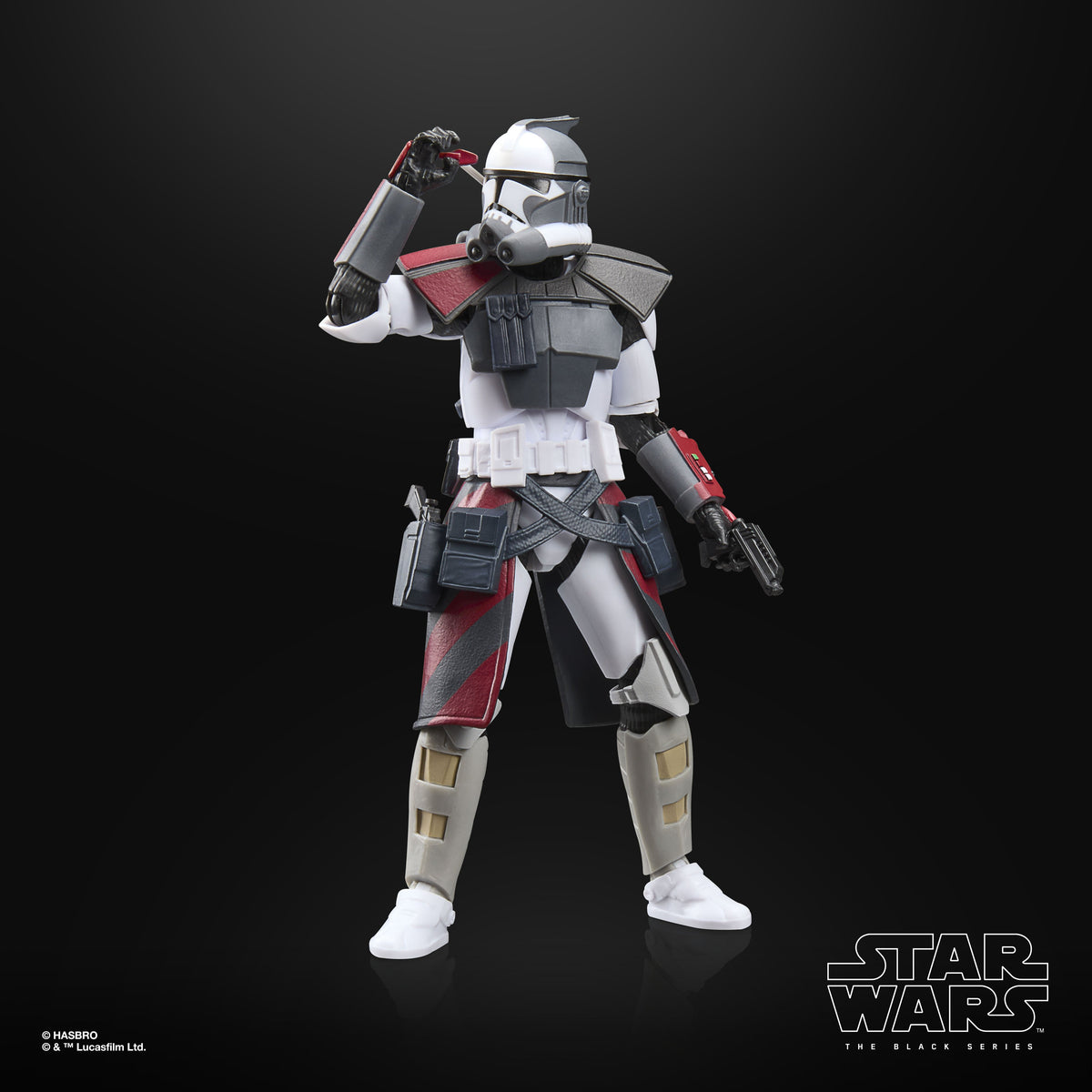 ARC Commander Blitz Star Wars The Black Series 6-Inch Figure — Articulation Pose with Weapon Raised to Helmet