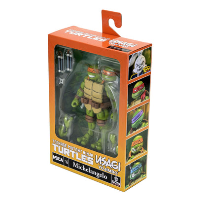 Michelangelo TMNT x Usagi Yojimbo — Window Box Package Detail with Series Art