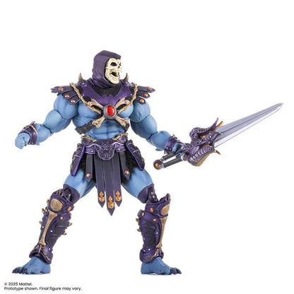 Skeletor MOTU 200X Mondo 1/12 Scale Figure — Havoc Staff Ram Skull Topper Detail Close-Up Three Angles