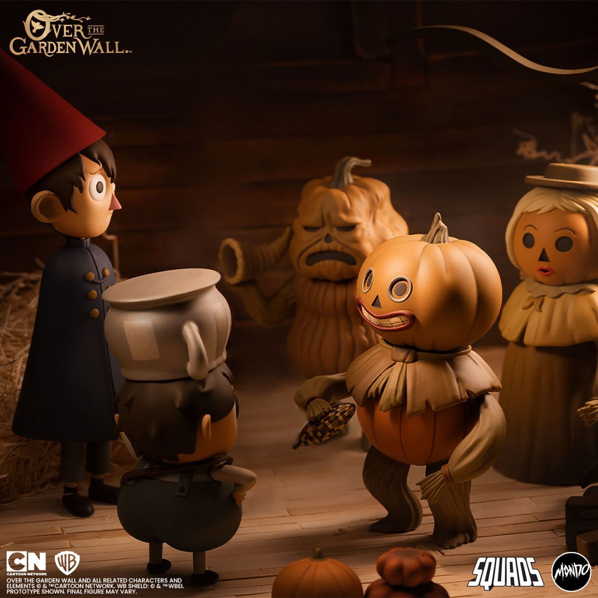 Enoch Over the Garden Wall Mondo Figure — Outdoor Full Body Front View with Flags