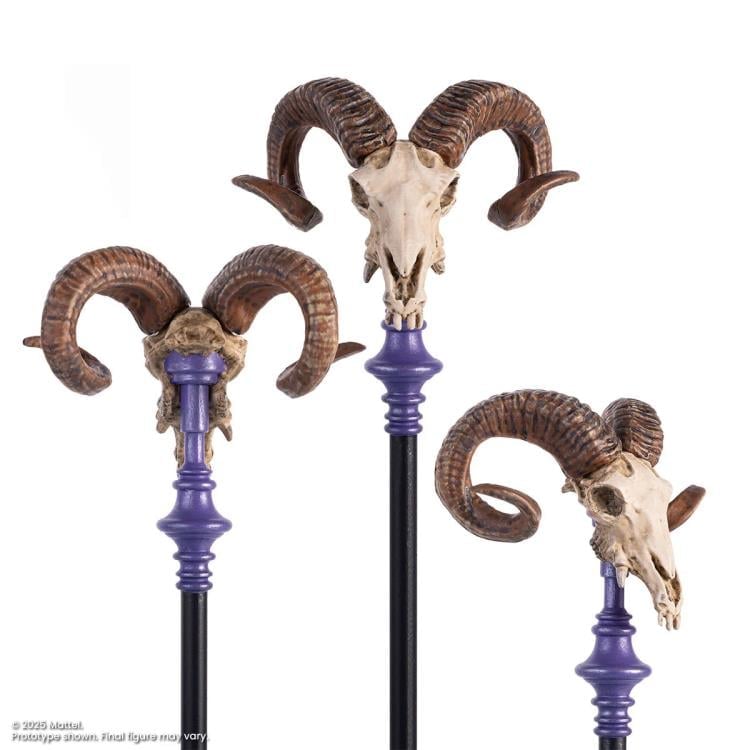 Skeletor MOTU 200X Mondo 1/12 Scale Figure — Double Blade Sword and Interchangeable Hands Accessories Display