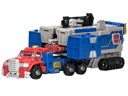 Armada Universe Optimus Prime Transformers Legacy Evolution Commander — Combined Semi-Truck and Trailer Vehicle Mode Side View