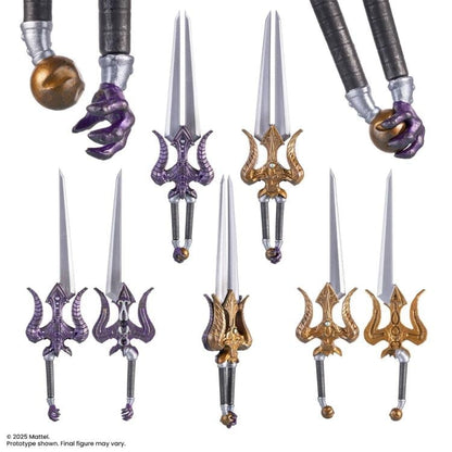 Skeletor MOTU 200X Mondo 1/12 Scale Figure — Double Blade Sword Guard and Gold Crossguard Detail Close-Up