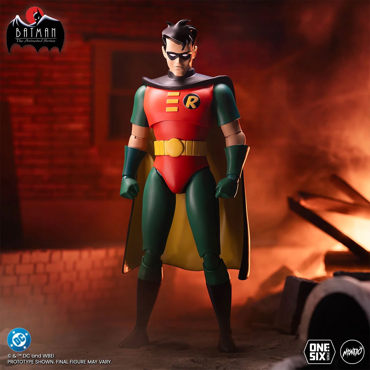 Robin Batman Animated Series Mondo 1:6 Figure — Standing Warehouse Environment Scene