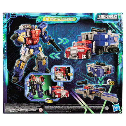 Armada Universe Optimus Prime Transformers Legacy Evolution Commander — Package Back with All Modes Shown