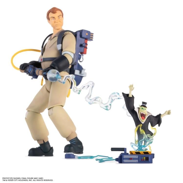 Ray Stantz Real Ghostbusters 1/12 Scale Figure — Articulation Pose with Ghost Trap and Mini Ghost