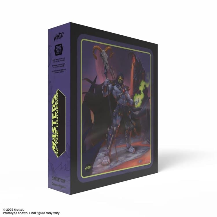 Skeletor MOTU 200X Mondo 1/12 Scale Figure — Scale Comparison Front View Standing Beside He-Man Figure