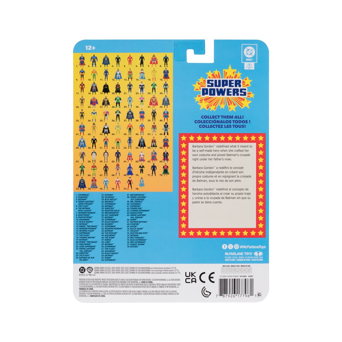Batgirl DC Super Powers 4.5-Inch Figure — Card Back with Collect Them All Checklist