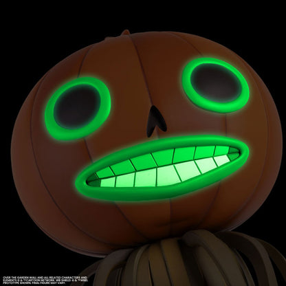 Dancing Skeleton Over the Garden Wall Mondo Figure — Swappable Pumpkin Head Close-Up White Background