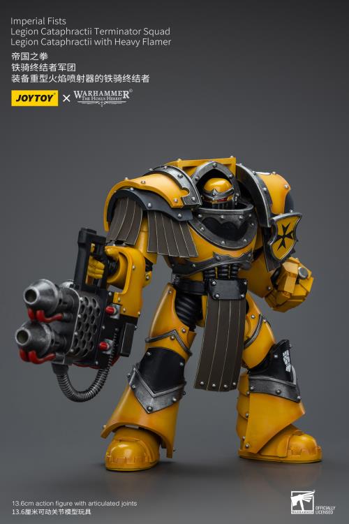 Legion Cataphractii Terminator Squad Legion Cataphractii with Heavy Flamer Warhammer: The Horus Heresy Imperial Fists 1/18 Scale Action Figure
