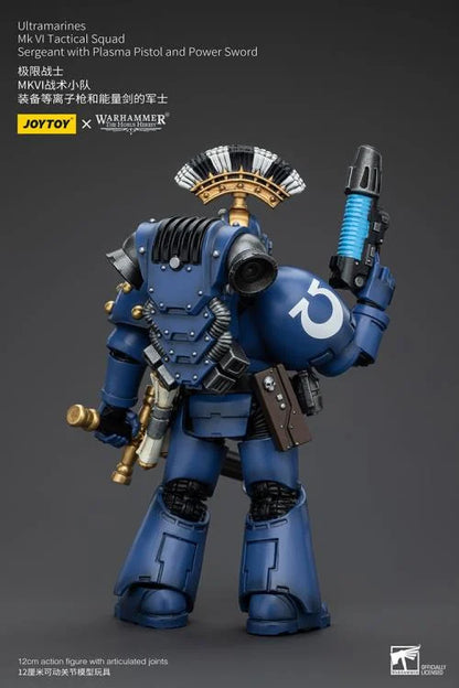 MKVI Tactical Squad Sergeant with Plasma Pistol and Power Sword Warhammer: The Horus Heresy Ultramarines 1/18 Scale Action Figure