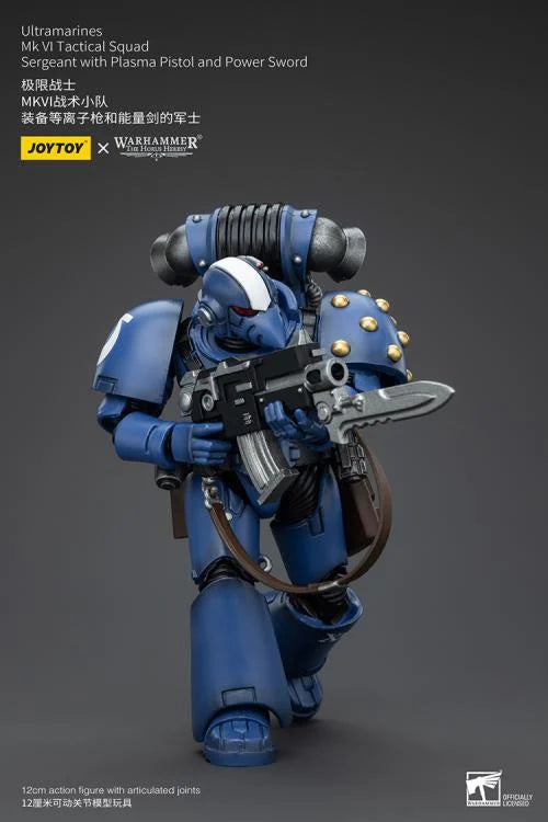 MKVI Tactical Squad Sergeant with Plasma Pistol and Power Sword Warhammer: The Horus Heresy Ultramarines 1/18 Scale Action Figure