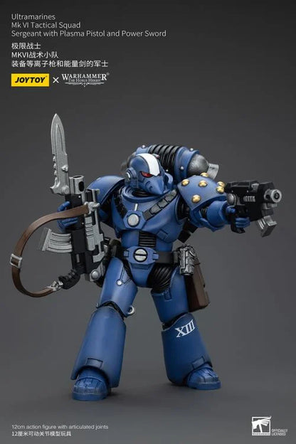 MKVI Tactical Squad Sergeant with Plasma Pistol and Power Sword Warhammer: The Horus Heresy Ultramarines 1/18 Scale Action Figure