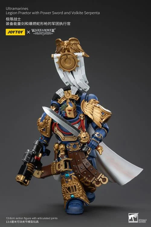 Legion Praetor with Power Sword and Volkite Serpenta Warhammer: The Horus Heresy Ultramarines 1/18 Scale Action Figure