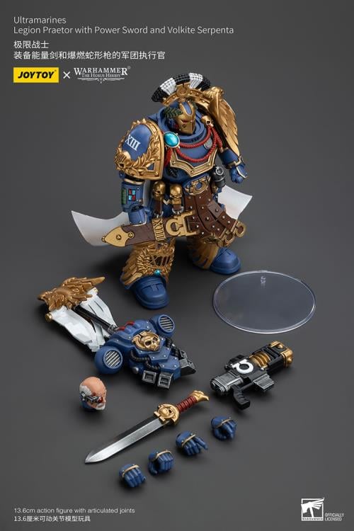 Legion Praetor with Power Sword and Volkite Serpenta Warhammer: The Horus Heresy Ultramarines 1/18 Scale Action Figure