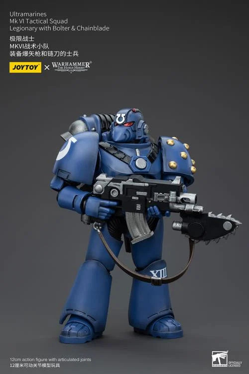 MKVI Tactical Squad Legionary with Bolter and Chainblade Warhammer: The Horus Heresy Ultramarines 1/18 Scale Action Figure