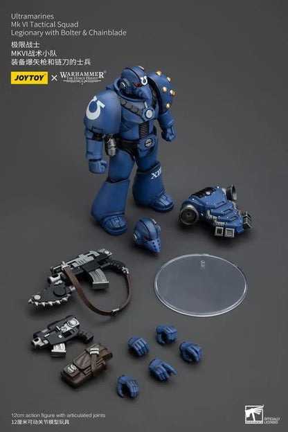 MKVI Tactical Squad Legionary with Bolter and Chainblade Warhammer: The Horus Heresy Ultramarines 1/18 Scale Action Figure