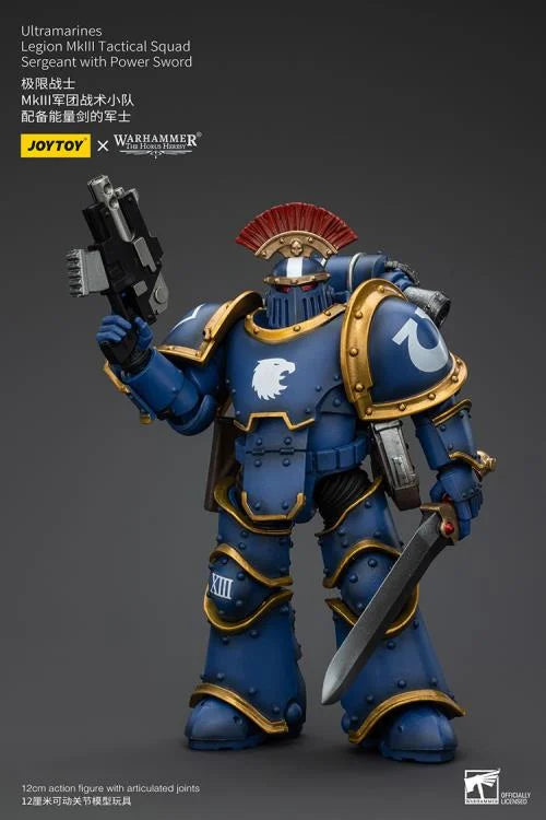 Legion MKIII Tactical Squad Sergeant with Power Sword Warhammer: The Horus Heresy Ultramarines 1/18 Scale Action Figure
