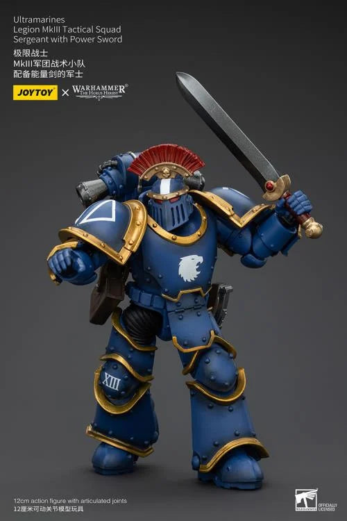 Legion MKIII Tactical Squad Sergeant with Power Sword Warhammer: The Horus Heresy Ultramarines 1/18 Scale Action Figure