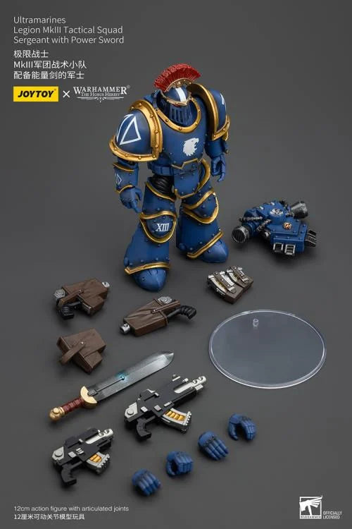Legion MKIII Tactical Squad Sergeant with Power Sword Warhammer: The Horus Heresy Ultramarines 1/18 Scale Action Figure